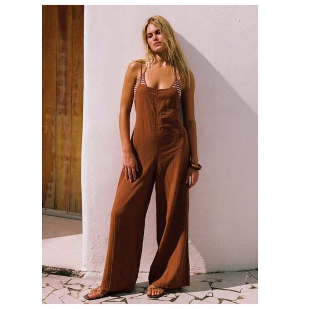 LSPACE Jaida Open Back Cotton Cover-Up Jumpsuit Size Small